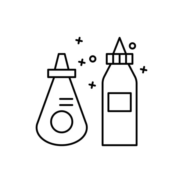 Sauces Vinegar Ketchup Icon Element Barbecue Party Icon White Background — Image vectorielle