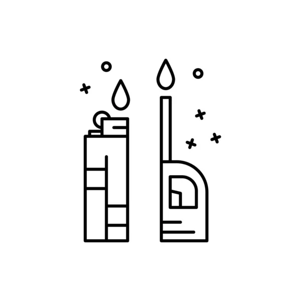 Lighter Fire Kitchen Icon Element Barbecue Party Icon White Background — Stock vektor