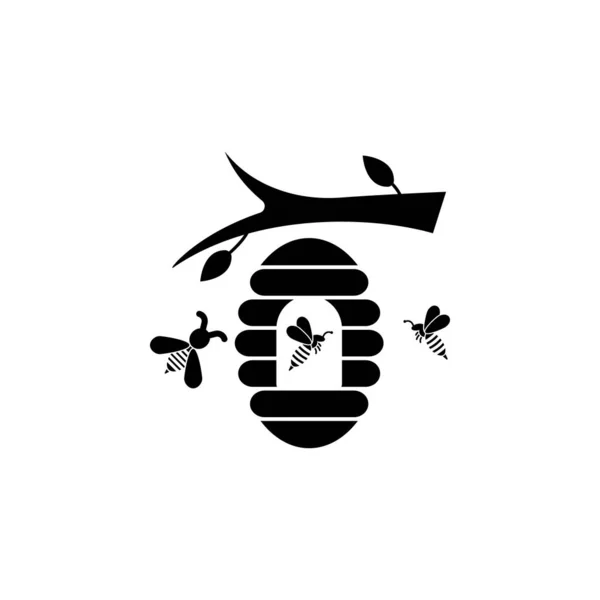 Bee Flower Icon Element Beekeeping Icon Premium Quality Graphic Design — Stok Vektör