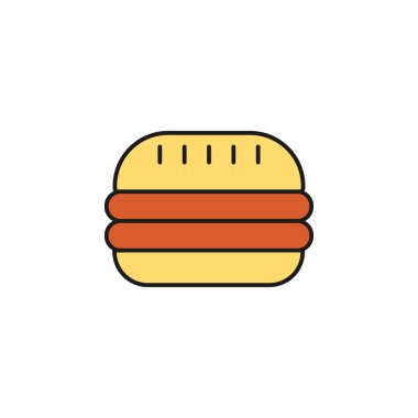 burger colored icon. Element of birthday party icon for mobile concept and web apps. Colored burger icon can be used for web and mobile on white background