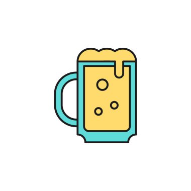 mug of beer colored icon. Element of birthday party icon for mobile concept and web apps. Colored mug of beer icon can be used for web and mobile on white background