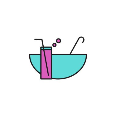 punch colored icon. Element of birthday party icon for mobile concept and web apps. Colored punch icon can be used for web and mobile on white background