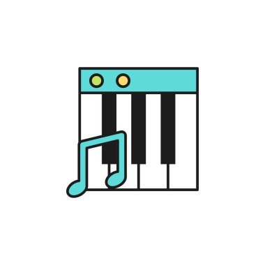 piano keys colored icon. Element of birthday party icon for mobile concept and web apps. Colored piano keys icon can be used for web and mobile on white background