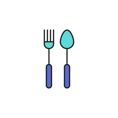 cutlery colored icon. Element of birthday party icon for mobile concept and web apps. Colored cutlery icon can be used for web and mobile on white background