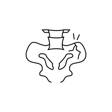 Shoulder bone injury icon. Simple line, outline vector of human skeleton icons for ui and ux, website or mobile application on white background on white background