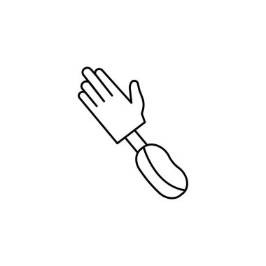 Hand prosthesis icon. Simple line, outline vector of human skeleton icons for ui and ux, website or mobile application on white background on white background