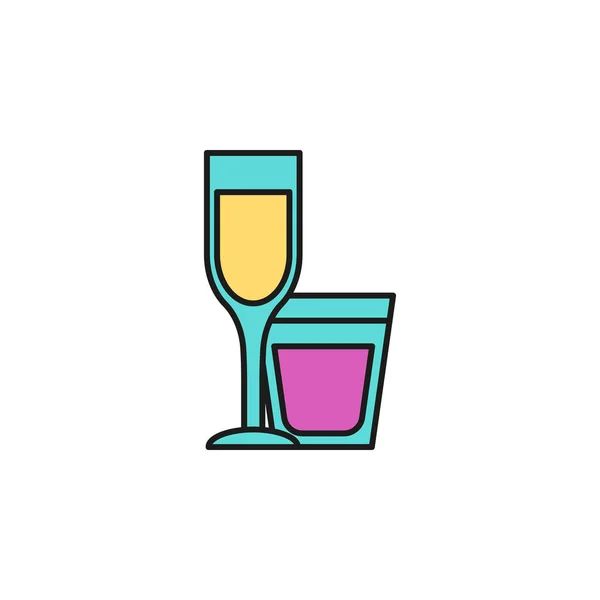 Alcoholic Beverages Colored Icon Element Birthday Party Icon Mobile Concept — Vector de stock