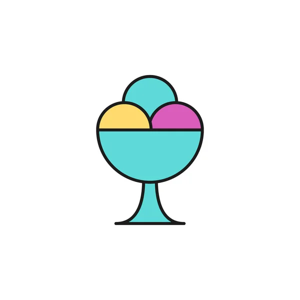 Ice Cream Balls Colored Icon Element Birthday Party Icon Mobile — Vetor de Stock