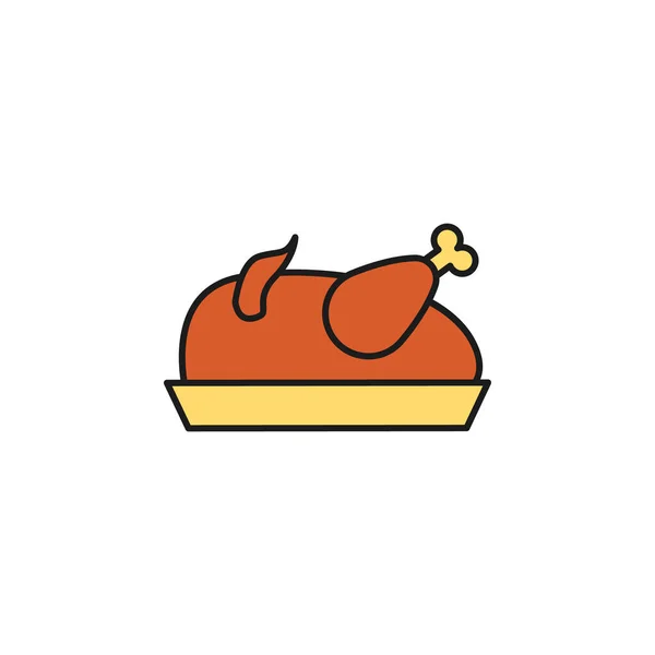 Roasted Chicken Colored Icon Element Birthday Party Icon Mobile Concept — Stok Vektör