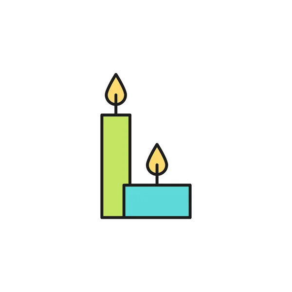 Candles Colored Icon Element Birthday Party Icon Mobile Concept Web — Vettoriale Stock