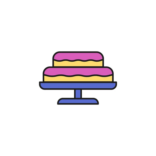 Cake Colored Icon Element Birthday Party Icon Mobile Concept Web — Stockvektor