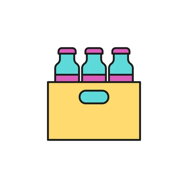 Box Bottles Beer Colored Icon Element Birthday Party Icon Mobile — Image vectorielle