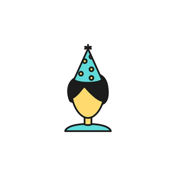 Boy Festive Hat Colored Icon Element Birthday Party Icon Mobile — Vector de stock