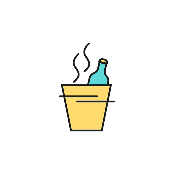 Champagne Bucket Colored Icon Element Birthday Party Icon Mobile Concept — Stock vektor