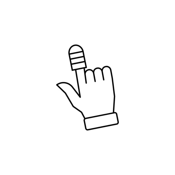 Hand Broken Bandage Icon Simple Line Outline Vector Human Skeleton — Wektor stockowy