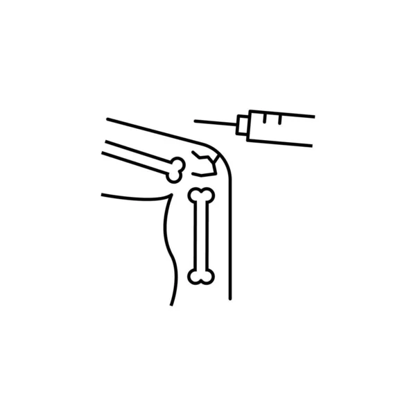Leg Injection Broken Icon Simple Line Outline Vector Human Skeleton — Vettoriale Stock