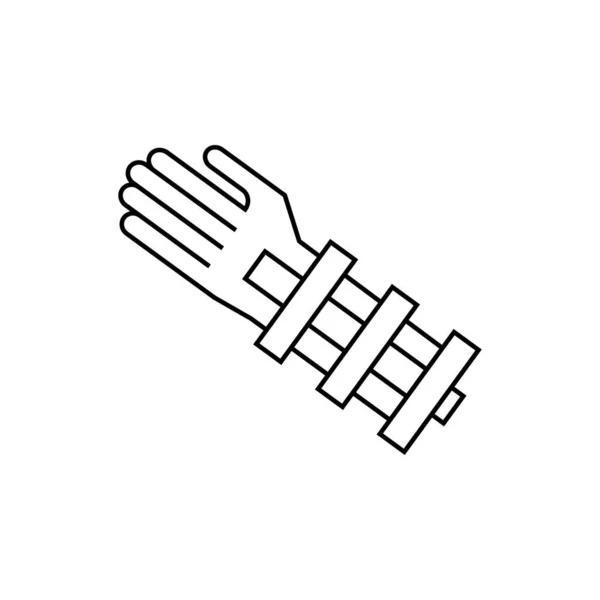 Hand Broken Bandage Icon Simple Line Outline Vector Human Skeleton — Vettoriale Stock