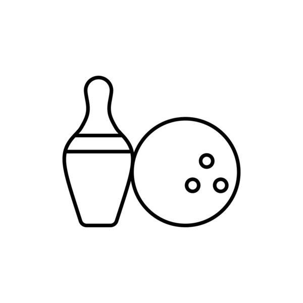 Bowling Ball Pins Icon Simple Line Outline Vector Elements Prize — Stockový vektor