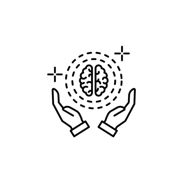 Brain Hands Icon Element Brain Concept White Background — Stockvektor
