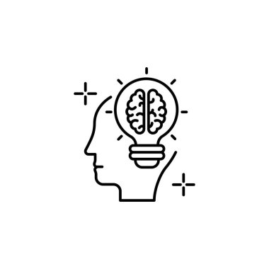 Idea bulb brain icon. Element of brain concept on white background