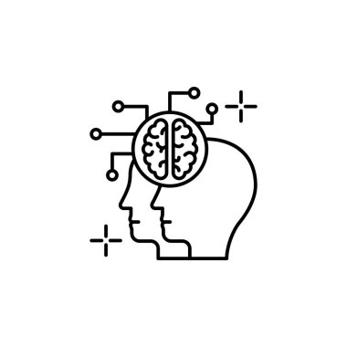 Brains heads icon. Element of brain concept on white background