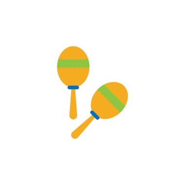 maracas color icon from Brazilian carnival set on white background