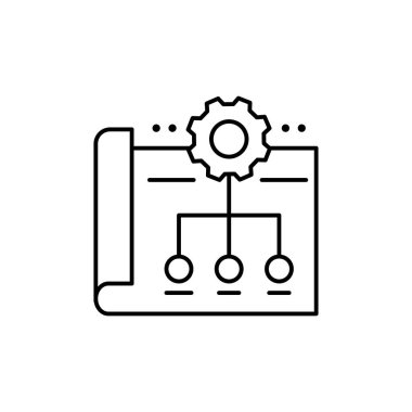 Business, document, gear icon. Element of business icon on white background