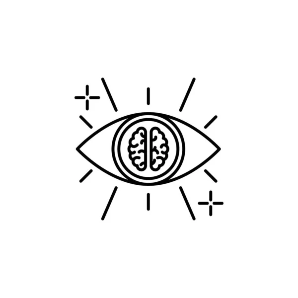 Vision Eye Brain Icon Element Brain Concept White Background — 스톡 벡터