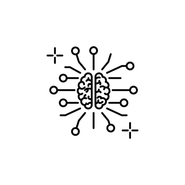 Chips Brain Icon Element Brain Concept White Background — Stockvektor