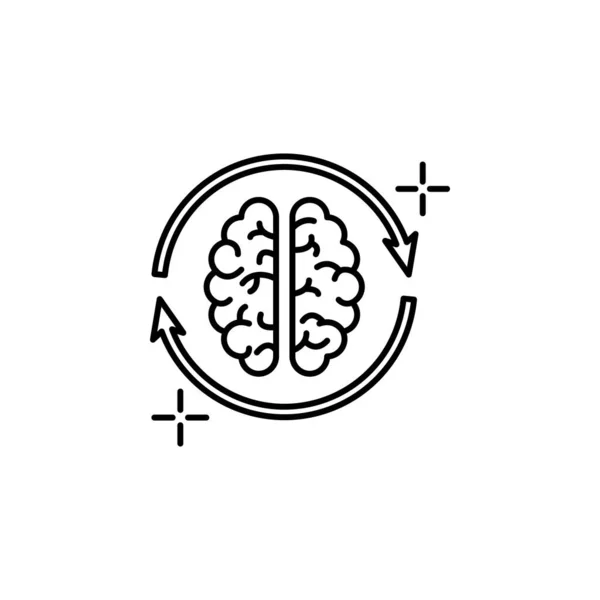 Refresh Brain Icon Element Brain Concept White Background — Stock Vector