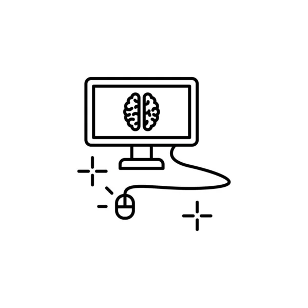 Pay Click Brain Icon Element Brain Concept White Background — Image vectorielle