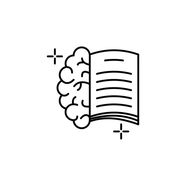 Book Knowledge Brain Icon Element Brain Concept White Background — Vetor de Stock