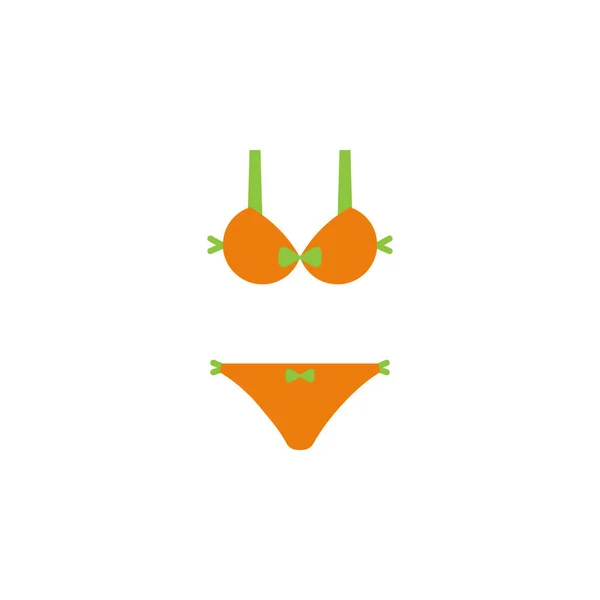 Bikini Color Icon Brazilian Carnival Set White Background — Stockový vektor