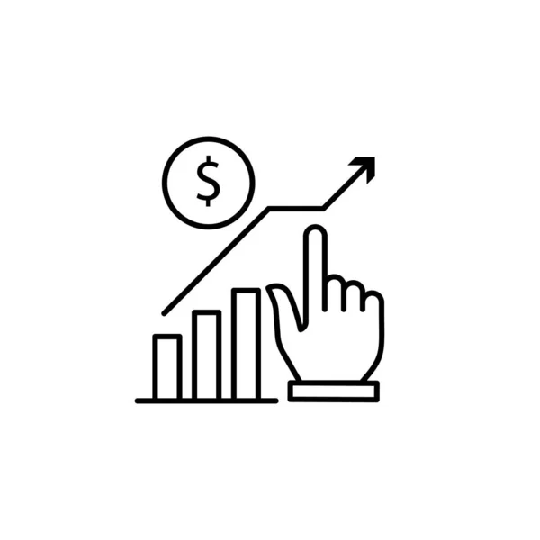 Business Growth Finger Icon Element Business Icon White Background — Stockvector