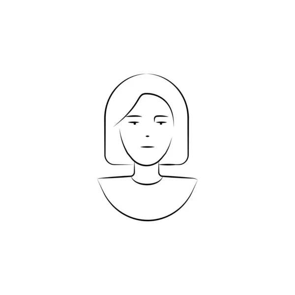 Businesswoman Avatar Hand Drawn Icon Outline Symbol Design Business Set — Wektor stockowy