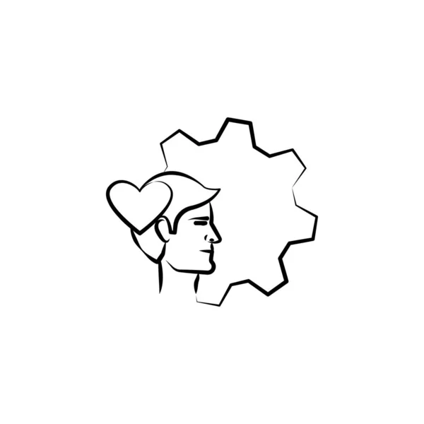 emotion, head, love hand drawn icon. Outline symbol design from business set on white background