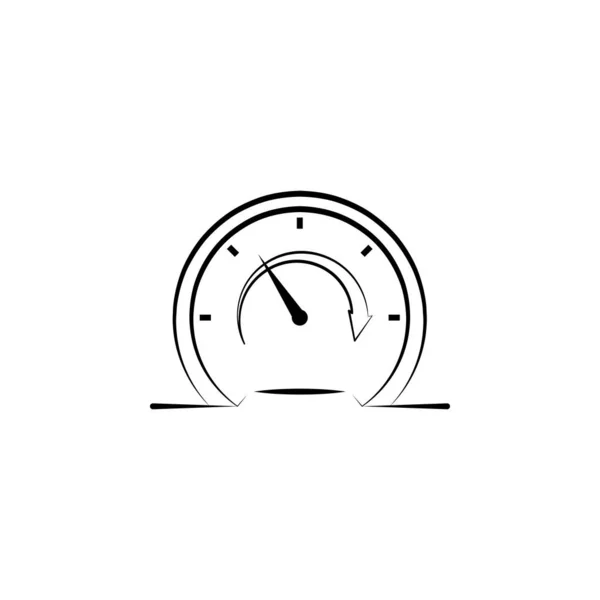 Performance Speed Speedometer Hand Drawn Icon Outline Symbol Design Business — Stock Vector