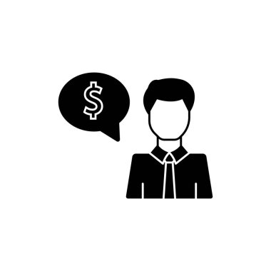 Dollar man work icon. Simple business intention icons for ui and ux, website or mobile application on white background