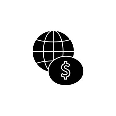 Global dollar icon. Simple business intention icons for ui and ux, website or mobile application on white background