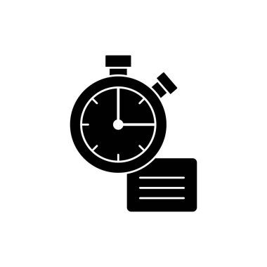 Document time clock icon. Simple business intention icons for ui and ux, website or mobile application on white background