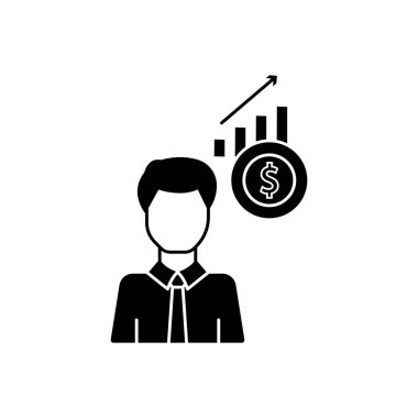 Man arrow dollar icon. Simple business intention icons for ui and ux, website or mobile application on white background