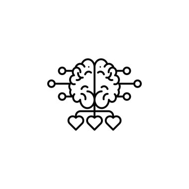 Brain hearts motivation idea icon. Element of business motivation line icon on white background