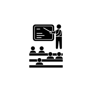 Blackboard trainer chairs icon. Simple business indoctrination icons for ui and ux, website or mobile application on white background