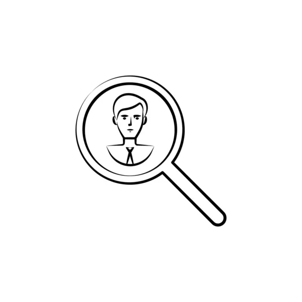 Search Businessman Hand Drawn Icon Outline Symbol Design Business Set — Vetor de Stock
