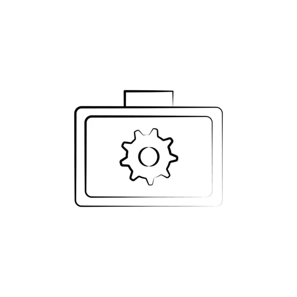 Briefcase Business Office Hand Drawn Icon Outline Symbol Design Business — Vector de stock