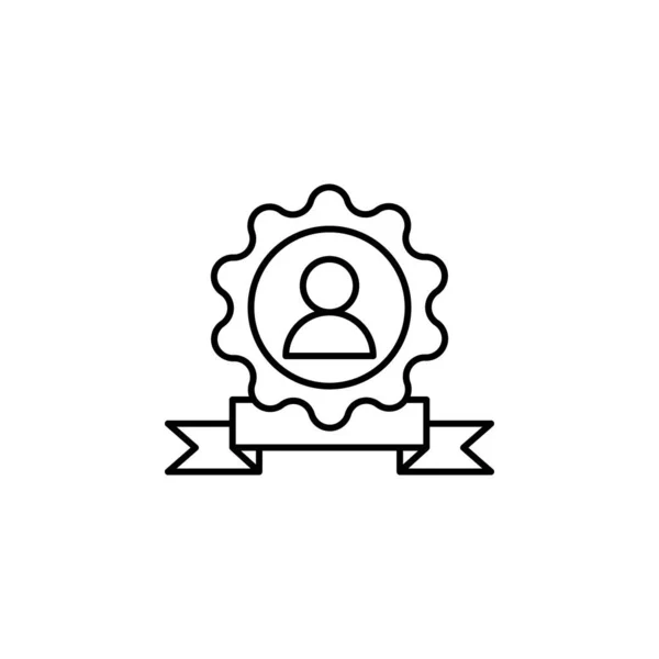 Outstanding Award Medal Icon Element Business Motivation Line Icon White — Wektor stockowy