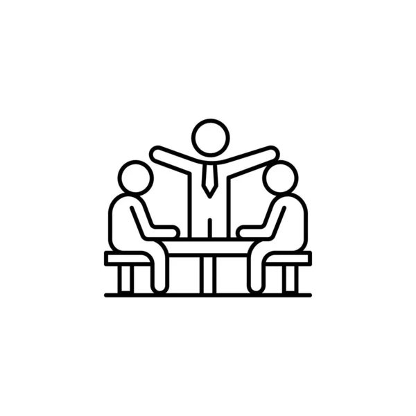 Partners Teamwork Icon Element Business Motivation Line Icon White Background — Image vectorielle