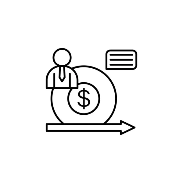 Performance Dollar Management Icon Element Business Motivation Line Icon White — Stockvector