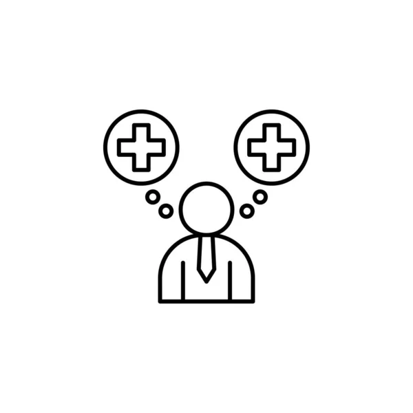 Positive Thinking User Motivation Icon Element Business Motivation Line Icon — Vettoriale Stock
