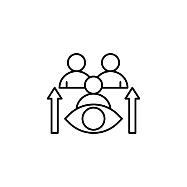 Vision Teamwork Arrow Icon Element Business Motivation Line Icon White — 스톡 벡터